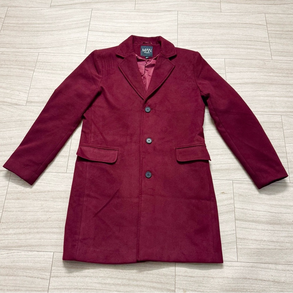 Maroon Button-Up Coat
